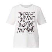 Marc Cain Fjäril Tryck T-shirt White, Dam