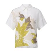 Marc Cain Silkeblomma Blus Skjorta White, Dam