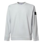 Stone Island Vit Bomullssweatshirt med Logotyp White, Herr