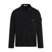 Stone Island Svart Stilfull Herrskjorta Black, Herr