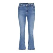 Adriano Goldschmied Flared Leg Cropped Jeans Button Closure Blue, Dam