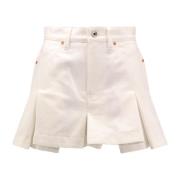 Sacai Hög midja bomullsshorts med fickor White, Dam