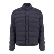 Moncler Nylonjacka med dragkedja och logopatch Blue, Herr