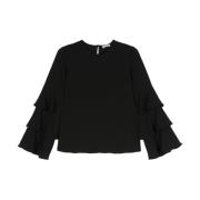 Liu Jo Svart Volangblus Aw24 Black, Dam