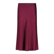 Drykorn Elegant Glänsande Midi Kjol Elastisk Midja Purple, Dam