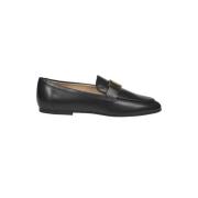 Tod's Svarta Läderloafers Elegant Stil Black, Dam