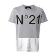 N21 Grå Bomull T-shirt Gray, Herr