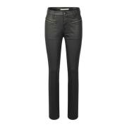 Raffaello Rossi Midwaist 5-Ficka Stil Rak Ben Byxor Black, Dam