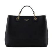 Emporio Armani Medium Shopper Väska med Hjorttryck Black, Dam