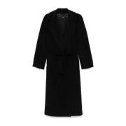 Max Mara Weekend Svart Ull Alpacka Kappa Kimono Stil Black, Dam