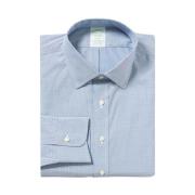 Brooks Brothers Blå Slim Fit Non-Iron Stretch Cotton Skjorta med Ainsl...