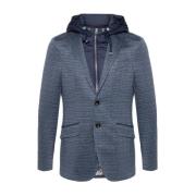 Etro Panel Design Jacquard Blazer Med Huva Blue, Herr