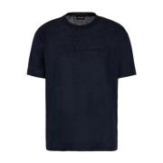 Giorgio Armani Avslappnad Bomull T-shirt Blue, Herr