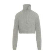 Patrizia Pepe Modern hög hals pullover Gray, Dam