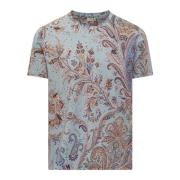 Etro Stilig Roma T-shirt för män Blue, Herr