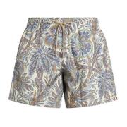 Etro Paisley Foliage Shorts Multicolor, Herr