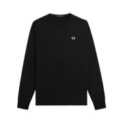 Fred Perry Långärmad rund hals T-shirt Black, Herr