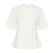 Kaffe Stilig Tee Top i Krita White, Dam