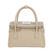 Maison Margiela Ljus Beige Hammarslaget Läderhandväska Beige, Dam