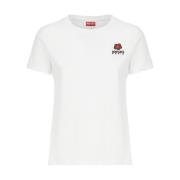 Kenzo Vit Bomull T-shirt med Brodyr White, Dam