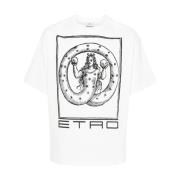 Etro Avslappnad Bomull T-shirt White, Herr