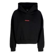 Propaganda Svart Croptop Hoodie med Ränder Black, Dam