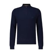 Hugo Boss Ull Troyer Tröja med Half-Zip Blue, Herr