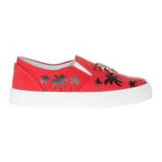 Chiara Ferragni Collection Röda Canvas Slip-On Skor Red, Dam