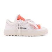 Off White Läder låg topp sneakers med tyginsatser White, Herr