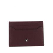 Montblanc Bordeaux Texturerat Läder Kreditkortshållare Brown, Herr