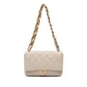 Chanel Vintage Pre-owned Laeder axelremsvskor Beige, Dam