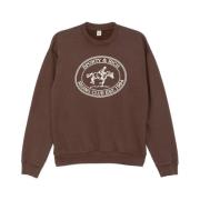 Sporty & Rich Casual Riding Club Crewneck Sweatshirt Brown, Dam