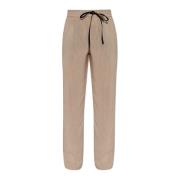 Victoria Beckham Randiga byxor Beige, Dam