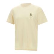 Autry Bomull T-shirt med logotyp, tillverkad i Italien Beige, Herr