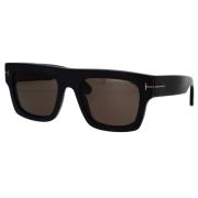 Tom Ford Fyrkantiga solglasögon Fausto Ft0711-N/S 02A Black, Unisex