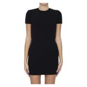 Alexander Wang Svart Logo Jacquard Mini Klänning Black, Dam