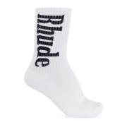 Rhude Logo Strumpor White, Herr