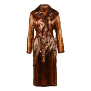 Patrizia Pepe Elegant ytterplagg i polyester Brown, Dam