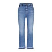 Hugo Boss Högmidjade Cropped Flare Jeans Blue, Dam