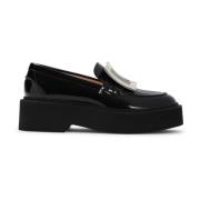 Roger Vivier Hög Metall Loafer i Svart Black, Dam