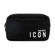 Dsquared2 Ikonisk Svart Nylon Beauty Case Black, Herr