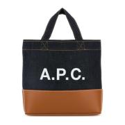 A.p.c. Denim och läder mini shoppingväska Multicolor, Dam