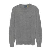 Ralph Lauren Rundhalsstickat Gray, Herr