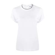 Brunello Cucinelli Vit Crew Neck T-shirt White, Dam