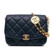 Chanel Vintage Pre-owned Laeder crossbodyvskor Blue, Dam