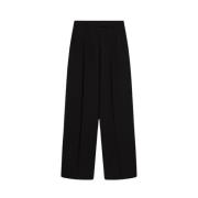 Sportmax Modernt ullbyxor med oversized passform Black, Dam