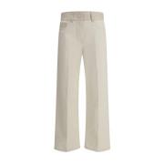 Fendi Ikoniska FF Mönstrade Straight Jeans White, Dam