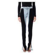 Mugler Bi-färgad Skinny Jeans Tokyo Blå Svart Multicolor, Dam