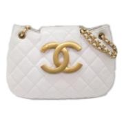 Chanel Vintage Pre-owned Laeder axelremsvskor White, Dam