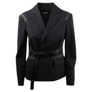 Dsquared2 Virgin Wool Blazer Black, Dam